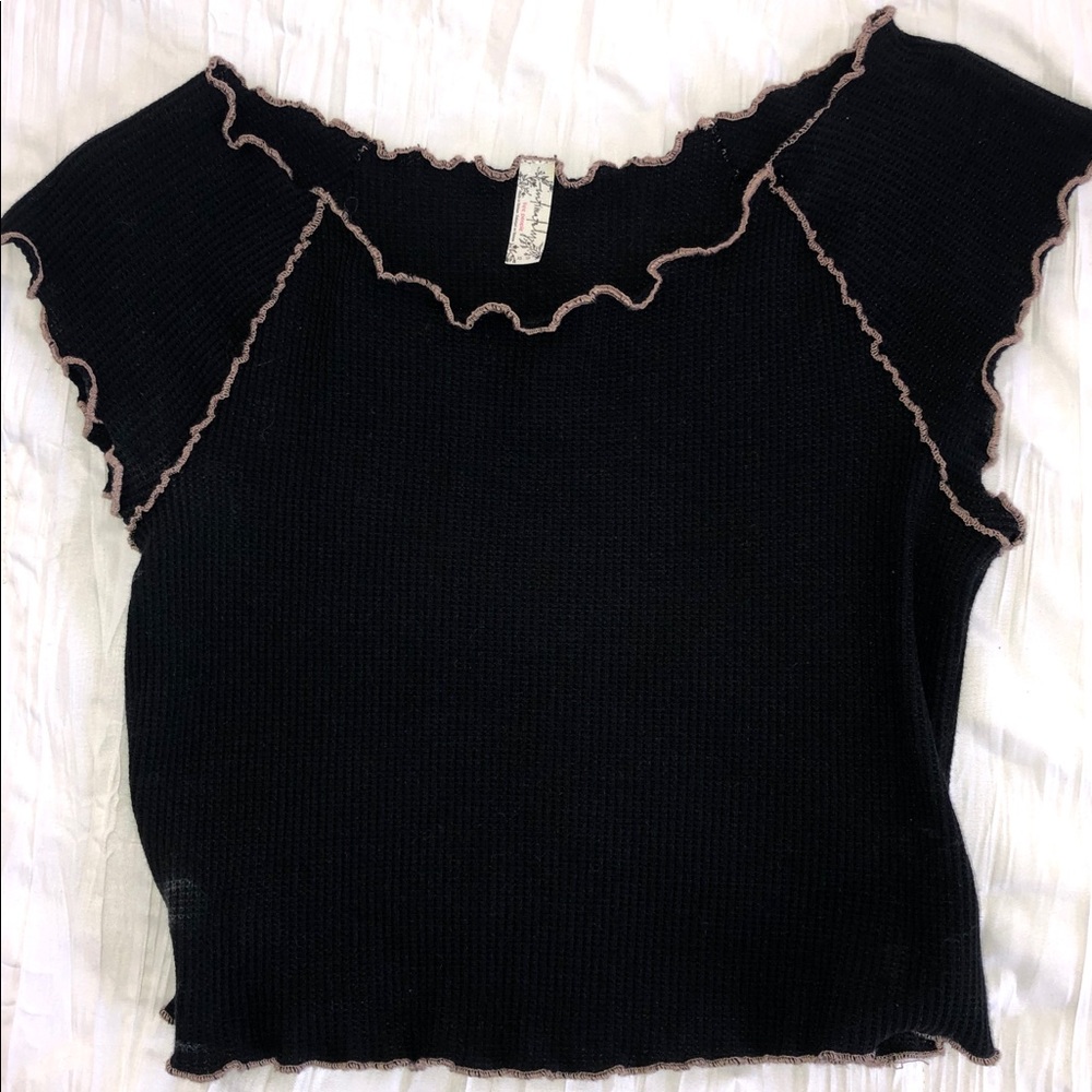 Free People Short Sleeve Crop Tee